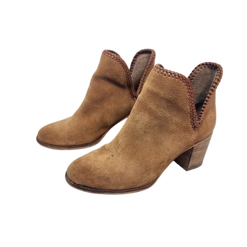 Frye Pheobe Genuine Braid Stitch Pull On Heeled Ankle Boot Size 8